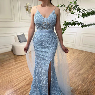 Ships in 2 to 5 Days - 2025 Pink Mermaid Evening Dress - Sexy Sleeveless Tulle Formal Gown with Handmade Flowers