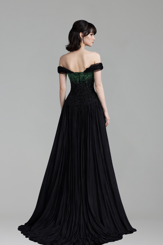 Strapless Beaded Mermaid Evening Gown - LAROSABRIDE