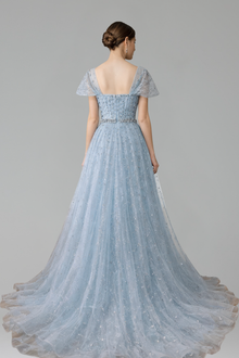 A-Line Beaded Backless Dress-Larosabride