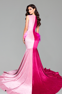 Rosé Feather Illusion Gown-Larosabride