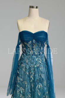 Strapless Beaded A-Line Dress-Larosabride