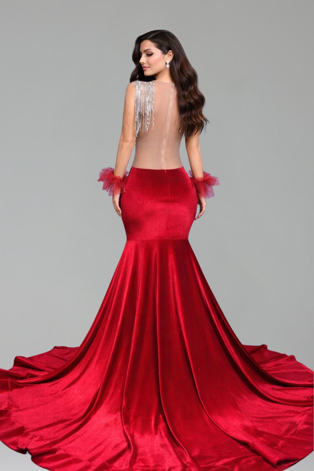 Crimson Crystal Elegance Gown-Larosabride