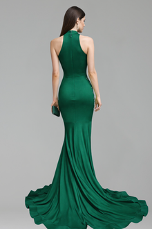 High Neck Embellished Cutout Mermaid Gown - LAROSABRIDE