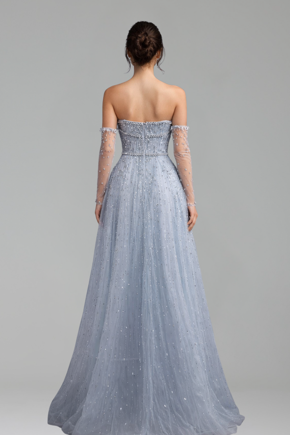 A Line Evening Dress Crystal Beaded - LAROSABRIDE