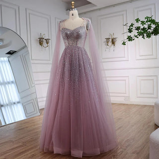 Beaded Tulle A-Line Gown
