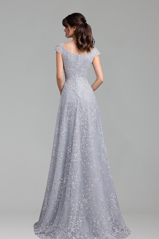 Floral Evening Dress with Square - LAROSABRIDE