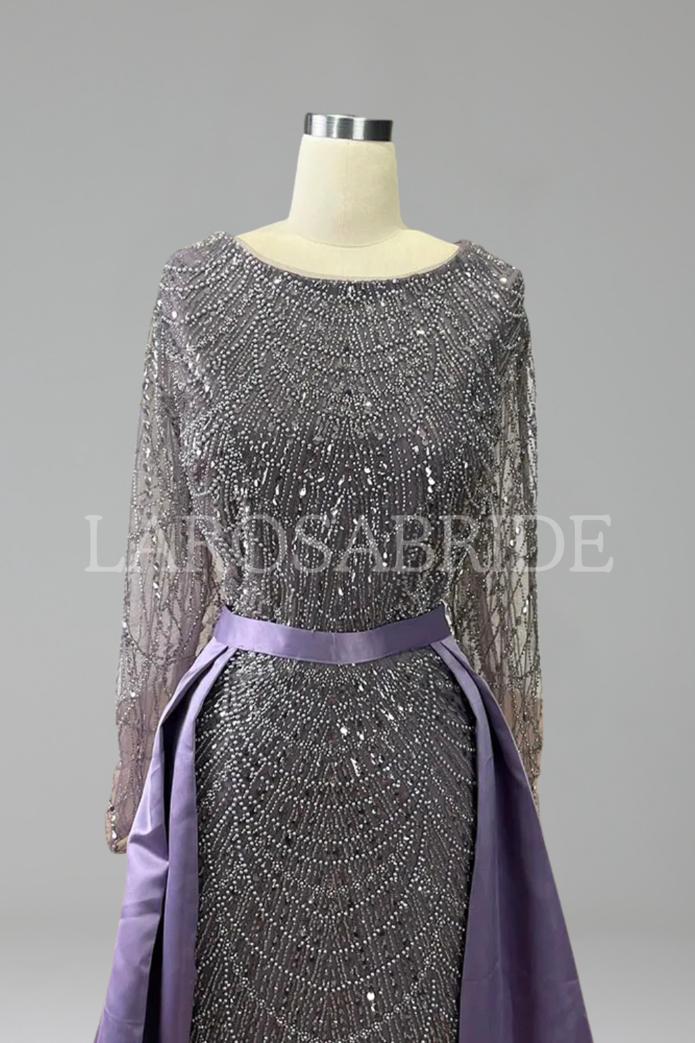 Pearl Beaded Mermaid Dress with Overskirt-Larosabride