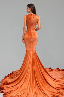 Illusion Lace Velvet Mermaid Gown - LAROSABRIDE