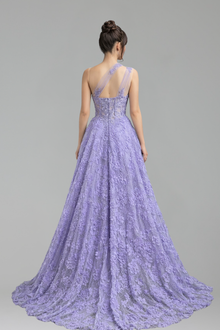Spaghetti Strap Tiered Lace A-Line Dress - LAROSABRIDE