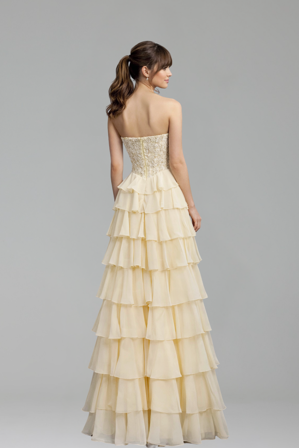 Lace Strapless Beaded Corset A-Line - LAROSABRIDE