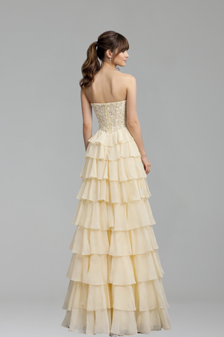 Lace Strapless Beaded Corset A-Line - LAROSABRIDE
