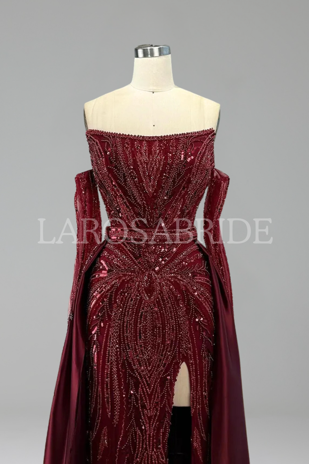 Strapless Beaded Overskirt Dress-Larosabride