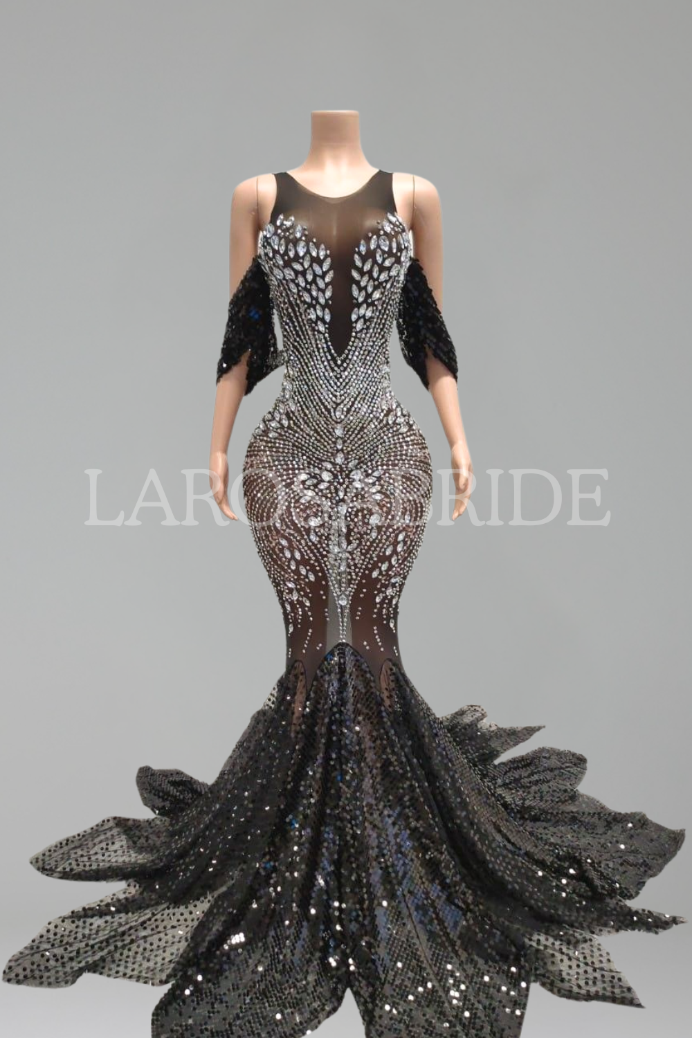 Sequin Mermaid Train Gown-Larosabride