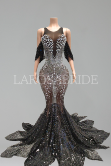 Sequin Mermaid Train Gown-Larosabride