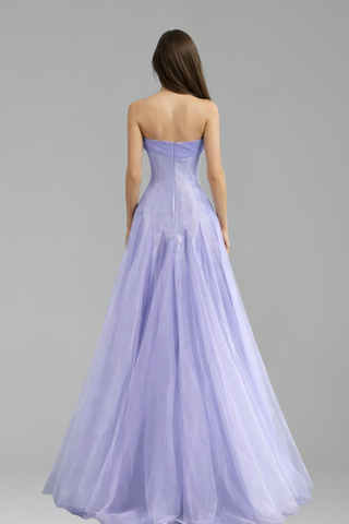 Lilac Strapless A-Line Tulle Evening - LAROSABRIDE