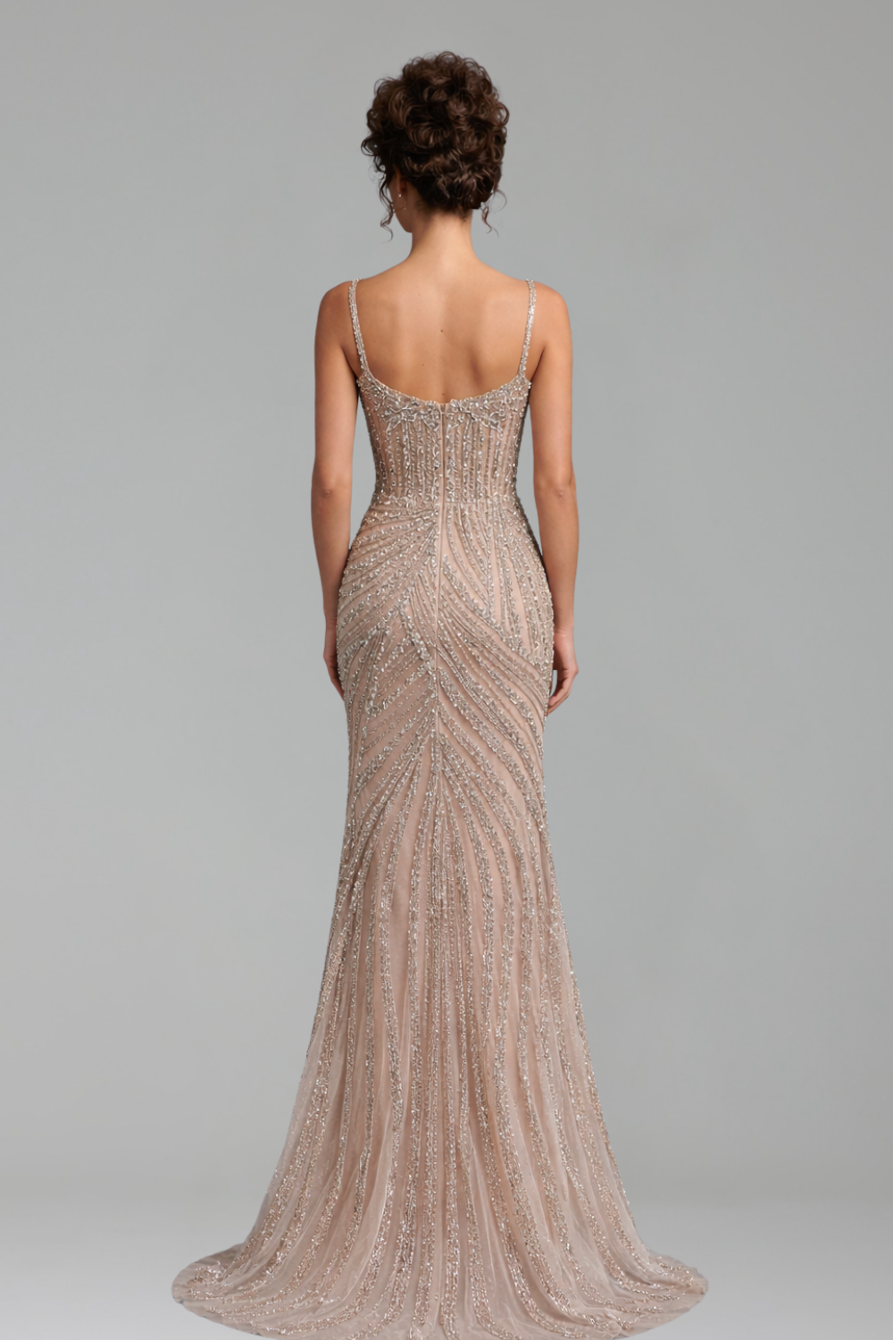 Nude Luxury Beaded High Slit - LAROSABRIDE
