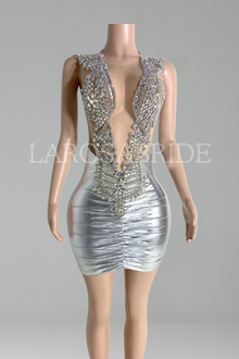 Crystal Mesh Bodycon Dress-Larosabride