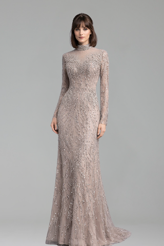 Beaded Mermaid Gown - LAROSABRIDE