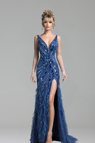 Luxury Crystal Beaded Feather - LAROSABRIDE