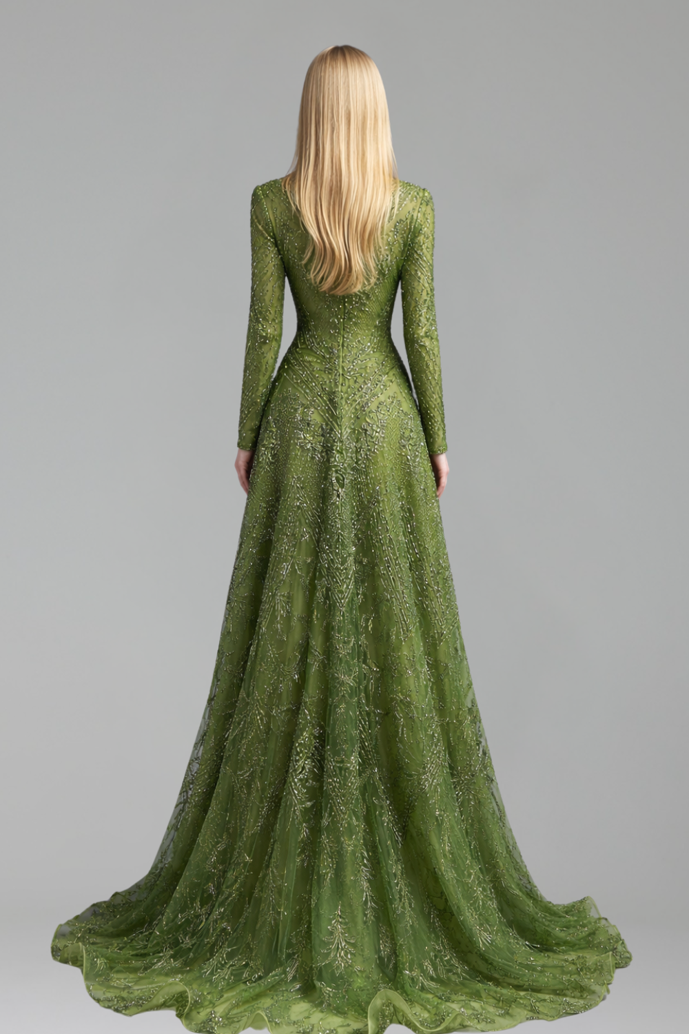 Embroidered V-Neck A-Line Dress - LAROSABRIDE