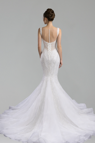 Illusion Mermaid Wedding Dress-Larosabride