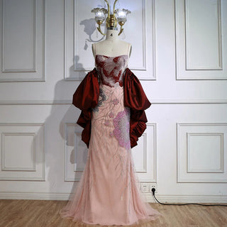 Ships in 2 to 5 Days - 2025 Customized Luxury Pink Evening Dress – Dreamy Designer Gown with Elegant Cape Sleeves.