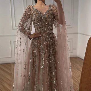Embellished Tulle A-Line Gown