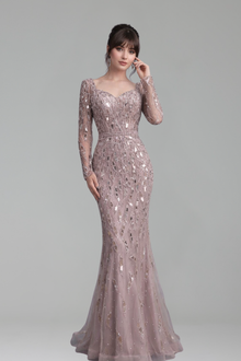 Long-Sleeve Sequin Dress - LAROSABRIDE