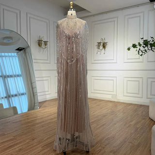 Ships in 2 to 5 Days -2025 Custom Champagne Luxury Kaftan Evening Dress – Elegant Gown for Weddings & Formal Parties