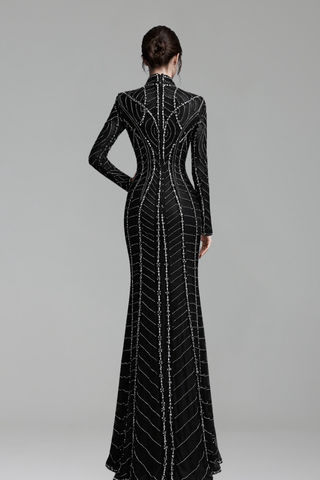 Muslim Luxury Black Beaded - LAROSABRIDE