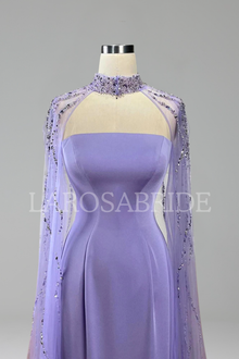 Strapless Beaded Cape Dress-Larosabride