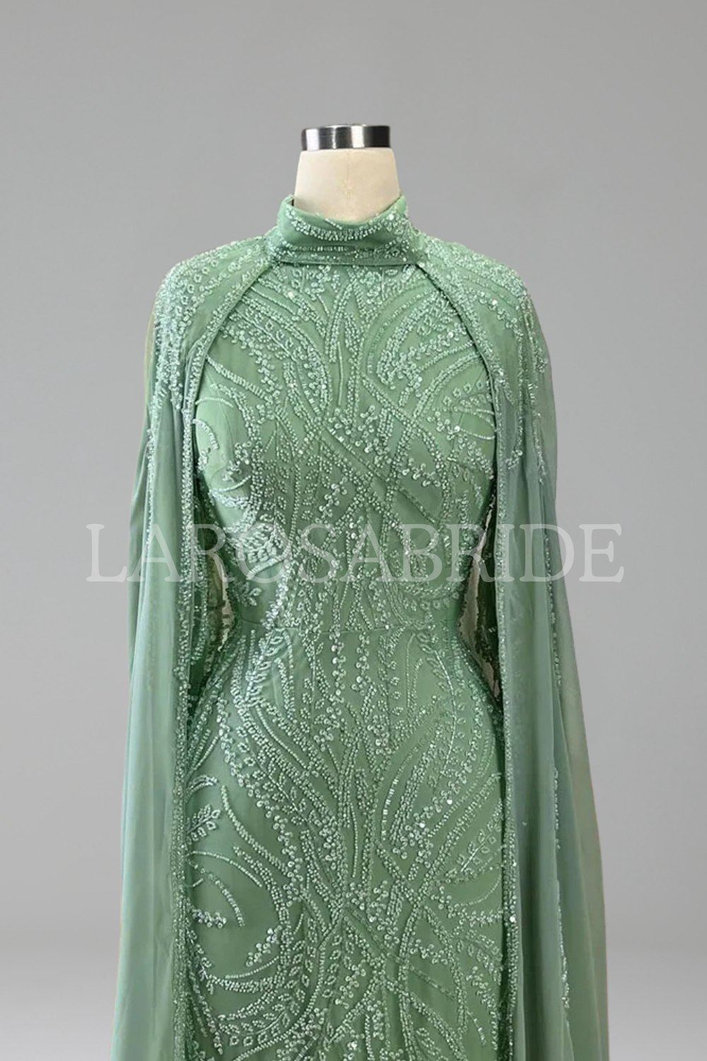 Emerald Beaded Cape Gown-Larosabride