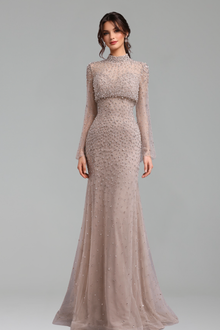 Turquoise Beaded Mermaid Gown with Detachable Top - LAROSABRIDE
