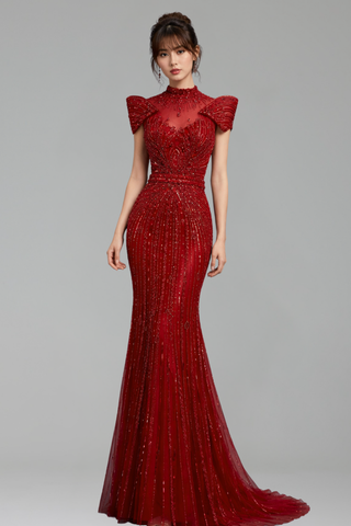 High-Neck Mermaid Dress - LAROSABRIDE