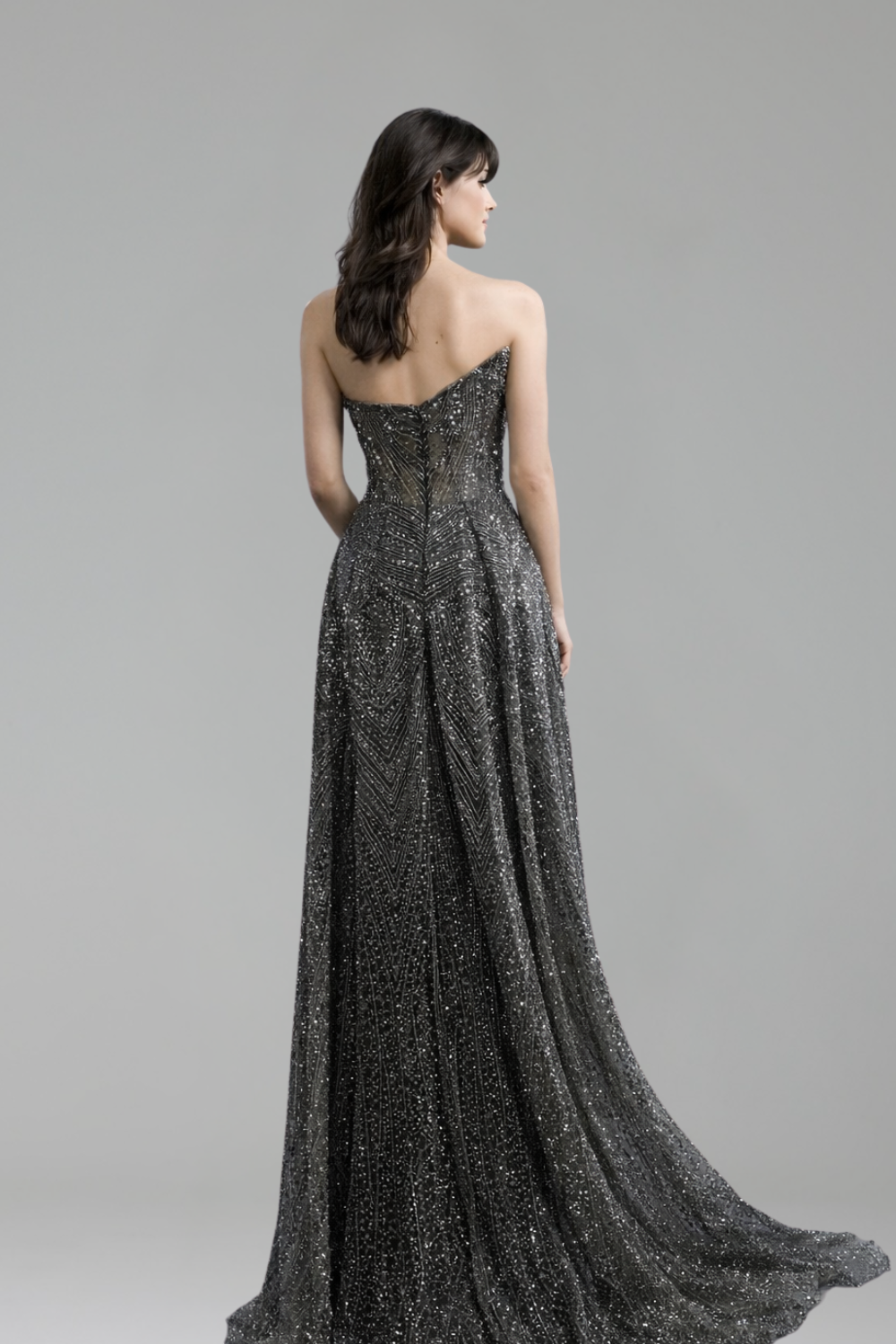 Beaded Mermaid Dress with Overskirt - LAROSABRIDE