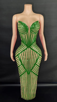 Geometric Striped Bodycon Dress-Larosabride