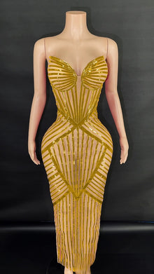 Geometric Striped Bodycon Dress-Larosabride