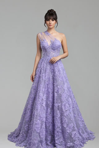 Spaghetti Strap Tiered Lace A-Line Dress - LAROSABRIDE