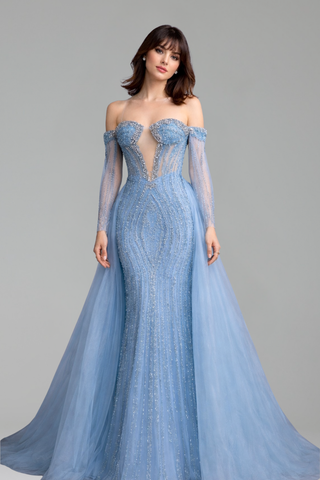 Mermaid Dress with Overskirt - LAROSABRIDE