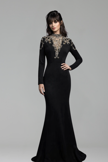 Satin Beaded Mermaid Gown - LAROSABRIDE