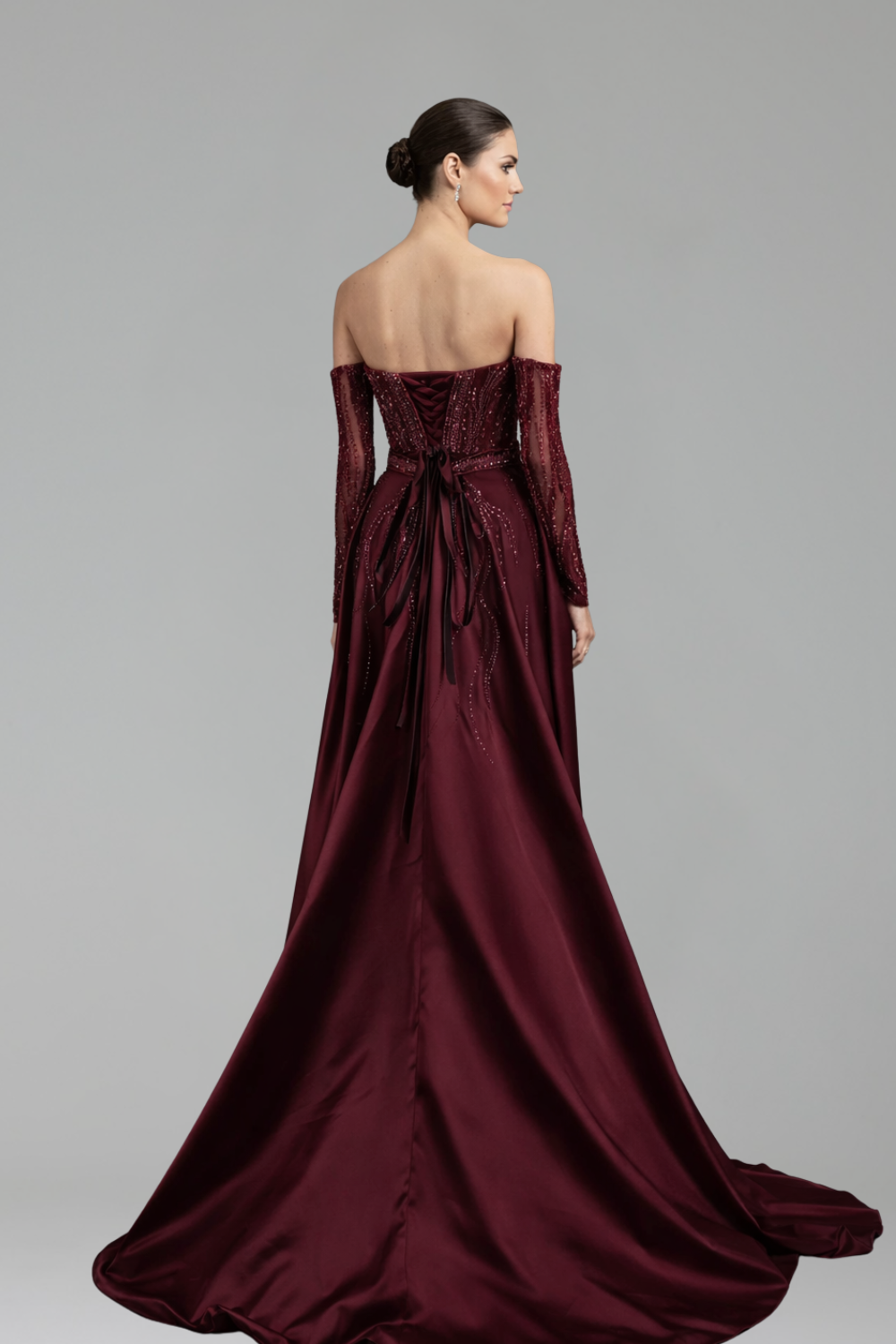 Strapless Beaded Overskirt Dress-Larosabride