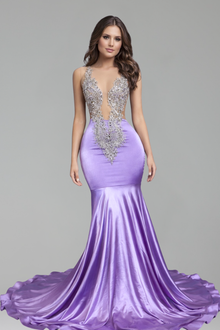 Plunge Beaded Mermaid Train-Larosabride