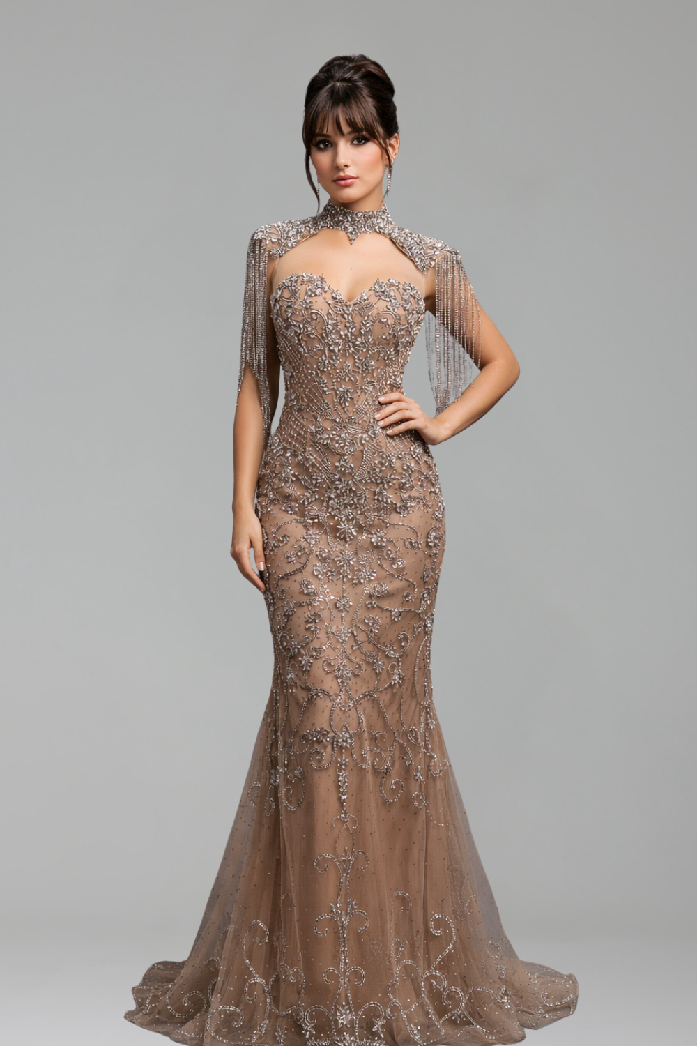 Tassel Beaded Mermaid Dress - LAROSABRIDE