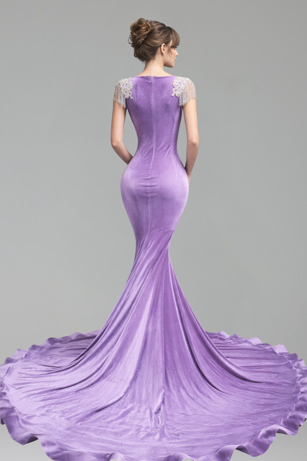 Illusion Lace Satin Mermaid Gown - LAROSABRIDE