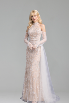 Halter Mermaid Gown With Glove - LAROSABRIDE