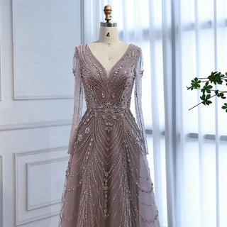 Mocha Beaded Gown