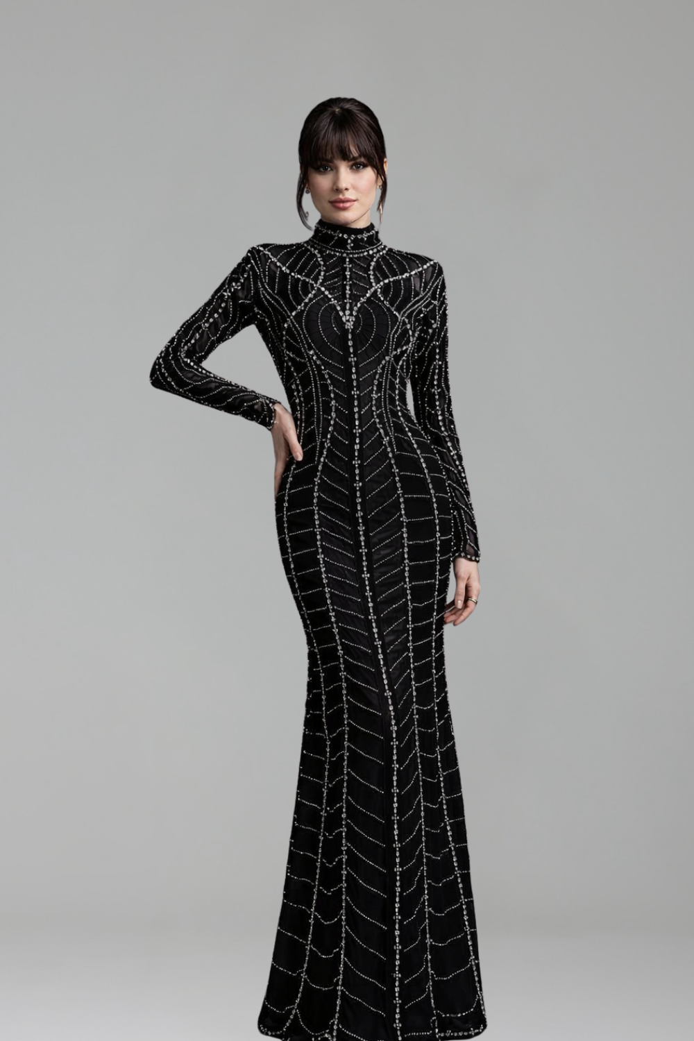Muslim Luxury Black Beaded - LAROSABRIDE