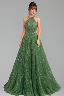 Halter Mermaid Evening Dress - LAROSABRIDE