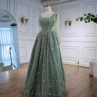 Embroidered Regal A-Line Gown