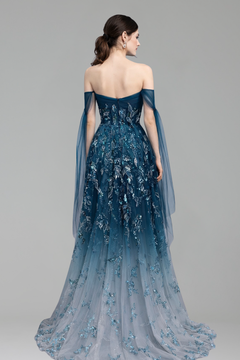 Strapless Beaded A-Line Dress-Larosabride